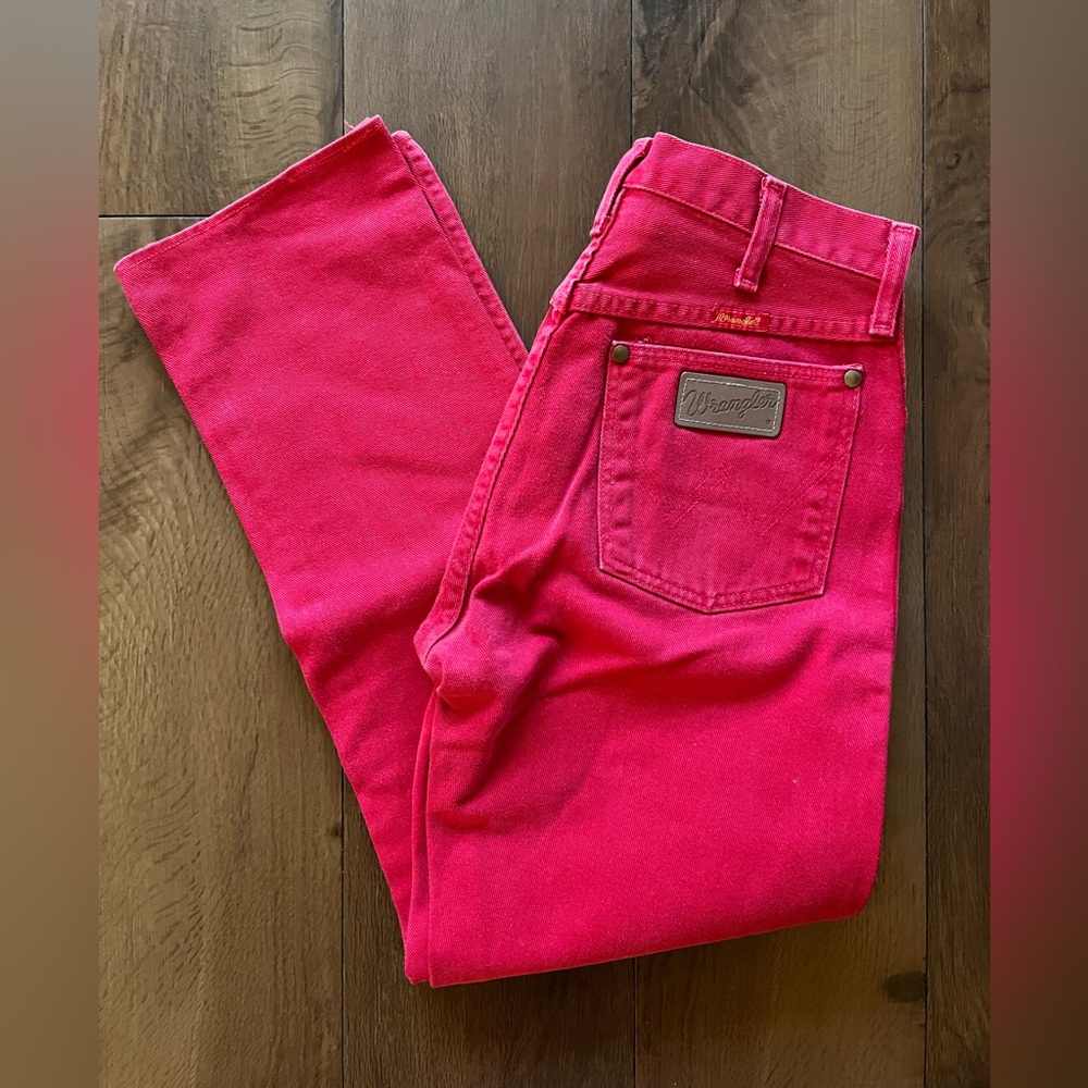 VINTAGE Red Tag Wrangler Women's Straight Leg Red Jeans